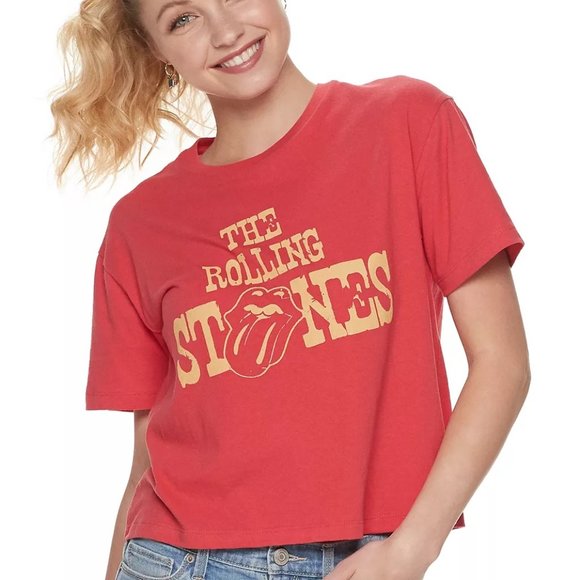 New The Rolling Stones Crop Short Sleeve Shirt - Picture 2 of 7